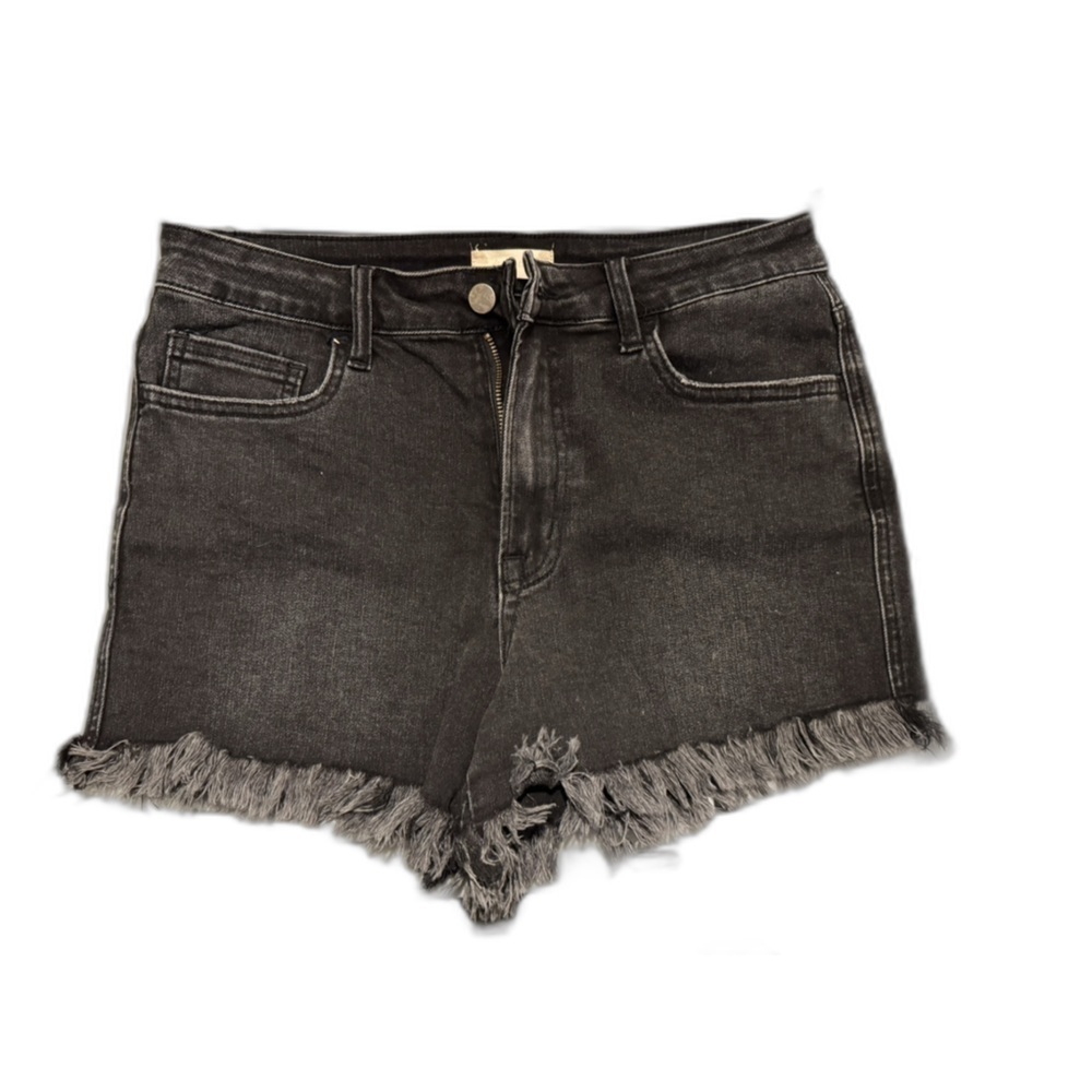 Black cutoff shorts